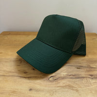 Bottle green trucker cap with a custom pet portrait patch